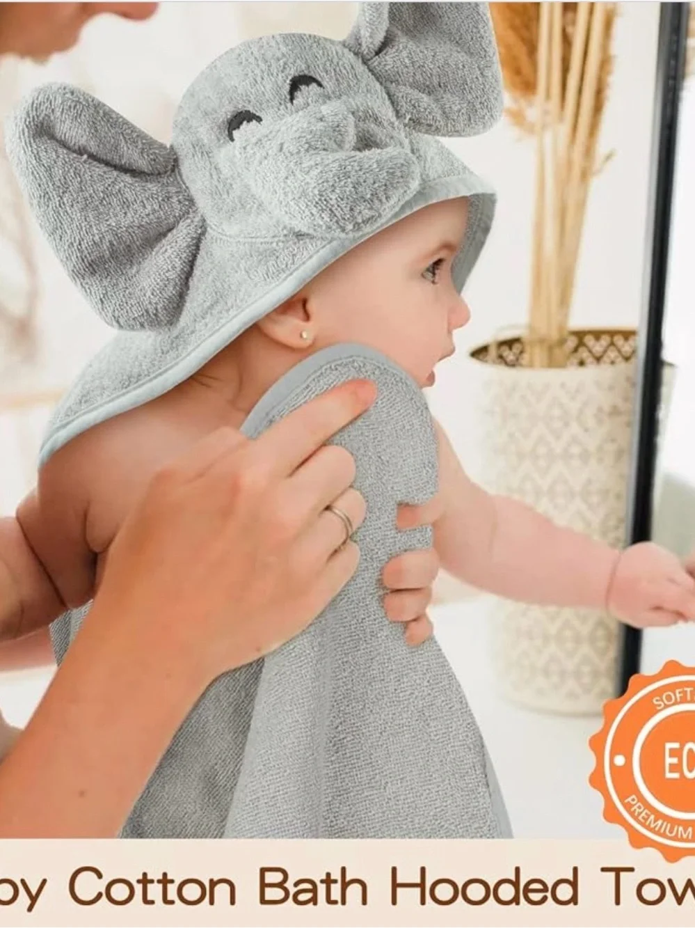 Baby Infant Elephant Hooded Terry Towel 30” x 30” - 100% Cotton New